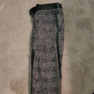 Express black and white tweed pant